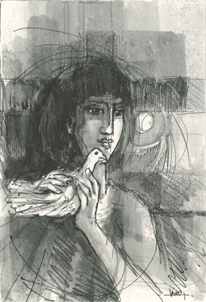 Frau mit Taube